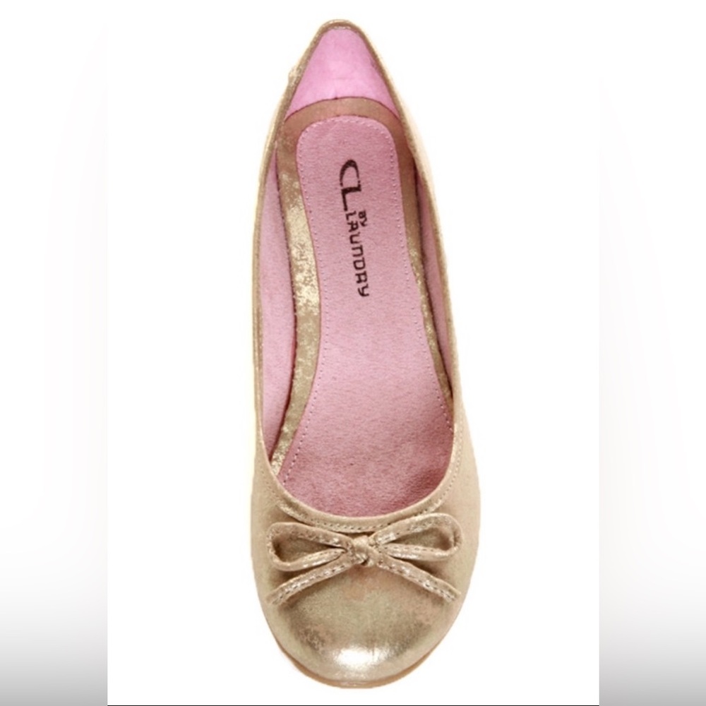 GOLD METALLIC BALLET FLATS — COMFY — NEW IN BOX — SIZE 7